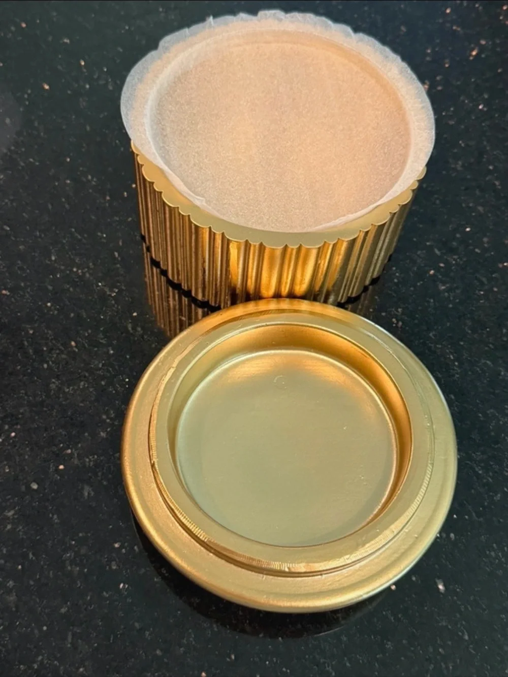 Gold Bow Embossed Round Trinket Box